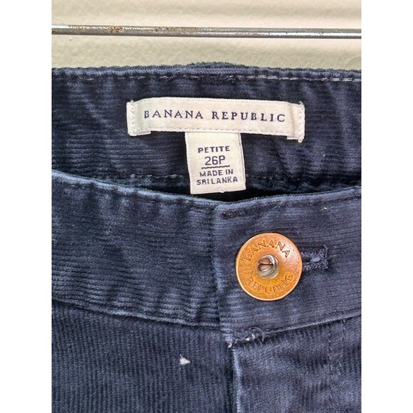 Banana Republic Petite Navy Corduroy Pants Size 26P Classic Chic Stylish Comfy - Picture 7 of 8